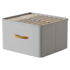 小麥購物 布藝抽屜式摺疊衣服收納箱 L2432, 灰色, 1個