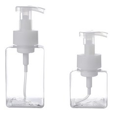 小麥購物 泡沫慕斯按壓起泡瓶/洗手洗面乳分裝瓶2件組 L2462 250ml + 400ml, 1件, 透明色