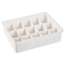 Awesome People 內衣襪子整理收納小型收納盒 15格, 1個, 白色