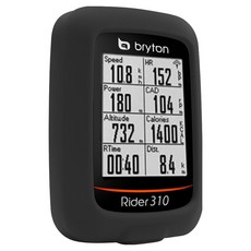 bryton Bryton速度計+基本矽膠保護殼+保護貼組 Rider 310, 1套, 黑色