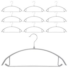 Back to Basics 防肩角變形 360度旋轉 防滑鋼製衣架, 10個, 灰色