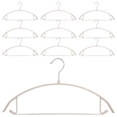 Back to Basics 防肩角變形 360度旋轉 防滑鋼製衣架, 10個, 米色