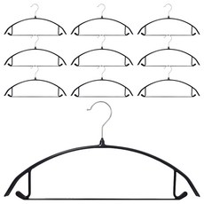 Back to Basics 防肩角變形 360度旋轉 防滑鋼製衣架, 10個, 黑色