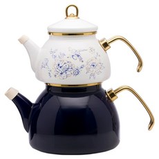 LCW HOME 藍瓷花 琺瑯壺 子母茶壺 土耳其製 1.1L ＋ 2.3L, 1套, 藍色