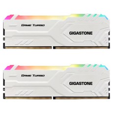 GIGASTONE 立達 GAME TURBO RGB 電競超頻 桌上型記憶體 PC專用 16GB 白色, DDR4‐3200‐16U‐2‐GST‐RGB‐GameTurbo‐White, 2個