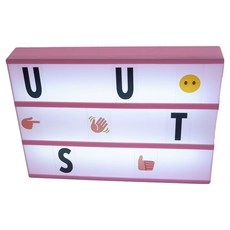 小麥購物 LED發光字母燈箱 5W L3006 粉色, 1個, 白色