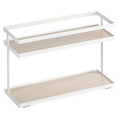 SHIMOYAMA 北歐風雙層調味料置物架/收納架, 1個, 白色