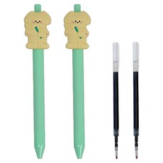 Donna和朋友們 角色軟膠原子筆 Mamongi + 替換筆芯組 0.5mm, 淺綠色, 2套