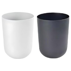 台灣 Life plus 日系無印風 圓形無蓋垃圾桶2件組 8L, 黑色 + 灰色, 1層