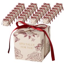 KHOHIMO 回禮緞帶禮物盒 5W0499, 30個, 紅色