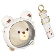 Jasmine’s Kitchen 小茉廚房 Tritan 可愛小熊水壺/雙飲杯, 750ml, 白色, 1個