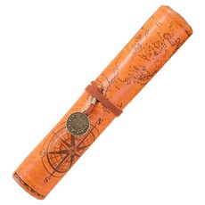 Khohimo 復古皮革筆捲袋 5W0465, 光滑棕, 1個