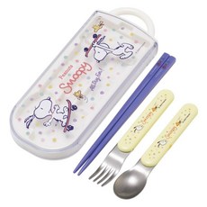 Skater AG抗菌三合一餐具組, 筷子 + 叉子 + 湯匙 + 筷盒, 史努比 滑板款, 1套