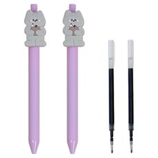 Dona和朋友們 角色軟質原子筆 Tommy + 筆芯組 0.5mm, 紫色, 2套