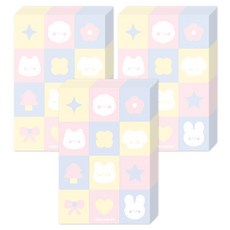 Dona和朋友們 拼布棉被便條紙, 淡黃色, 3個, 100張