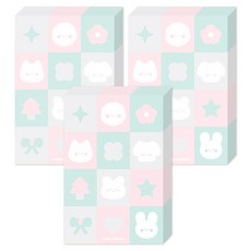 도나와 친구들 패치 이불 떡메모지, 연회색, 3개, 100매