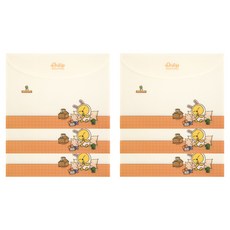 카카오프렌즈 데일리 가로형 봉투 파일, 무지, 6개