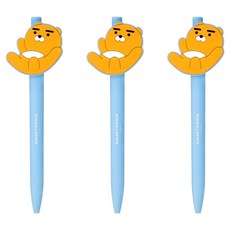 카카오프렌즈 패치 볼펜 0.7mm, 라이언, 3개