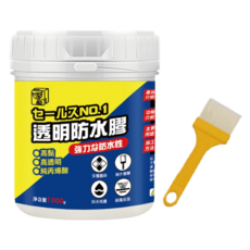 三口品 透明防水膠 附刷子 500g, 1個