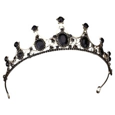 Khohimo 新娘派對 自助婚禮 生日派對 拍攝道具 頭飾 皇冠 5W0502, 1個, 黑色 + 金色