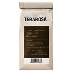 TERAROSA 經典義式濃縮咖啡Pro原豆咖啡, 無研磨咖啡豆, 250g, 1包