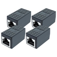 인네트워크 CAT.6 1Gbps FTP 랜 연장 젠더 IN-F6CP, 블랙, 4개, 36.7mm 블랙, 4개, 36.7mm