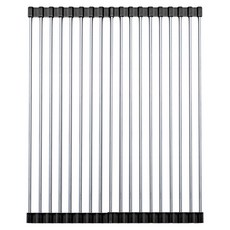 小麥購物 加大捲簾式碗盤瀝水架 L2353, 1個, 黑色