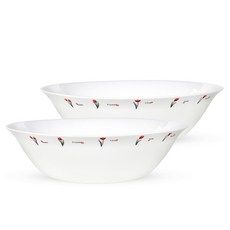 Bacile 強化玻璃寬口麵碗 23cm, 2個, 浪漫芙蘿拉