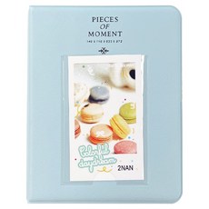 인스탁스 미니필름 전용 마카롱 2단앨범, 블루, 64매