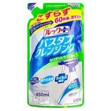 LION 獅王 LOOK PLUS 台灣公司貨 浴缸清潔噴霧補充包 450ml, 1個, 柑橘香綠