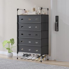 Housefit 多用途6層鞋架, 黑色, 1個