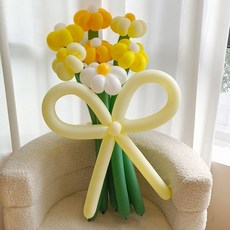 이프 요술풍선 꽃묶음 세트, 14 옐로우 모닝 데이지, 1세트