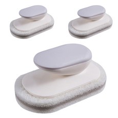 쓱家居 附手柄海綿清潔刷 淺灰色, 3個