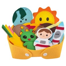 momsboard 宇宙不織布8入 + 黃色不織布籃子套組, 1套, 9件