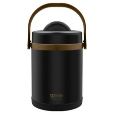 SADOMAIN 仙德曼 316不鏽鋼經典真空斷熱保溫提鍋, 13.5cm, 黑色, 1個