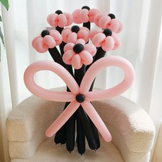 이프 요술풍선 꽃묶음 세트, 17 베이비핑크블랙 데이지, 1세트