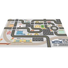 Honey Mall地毯交通道路停車場汽車軌道玩具墊, 城市