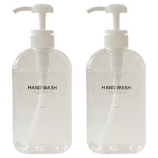 뉴앤룩 슬림형 리필 공병 500ml x 2p + HAND WASH 라벨 2p + DISH WASH 2p 세트, 1세트, 투명(공병)