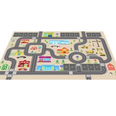 Honey Mall地毯交通道路停車場汽車軌道玩具墊, 家