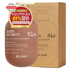 BY OUR 啤酒酵母81%強健髮根洗髮精 琥珀木質香, 510ml, 1個