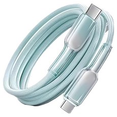 小麥購物 Type-C系列 65w Type-C-Type-C冰晶漸變快充數據線 L1366, 1個, 2m, 薄荷綠