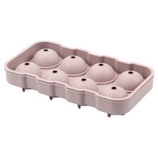 好拾選物 矽膠製冰盒 球形 8格, 1個, 莫蘭迪粉