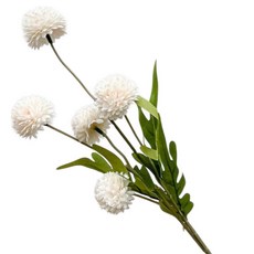 FLORAL M 仿真花 夏日繽紛圓舞曲乒乓菊花材, 氣質白