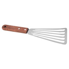 AHOYE 加寬不鏽鋼中空瀝油煎鏟/鍋鏟/料理鏟/魚鏟/鐵板燒鏟, 1個, 銀色