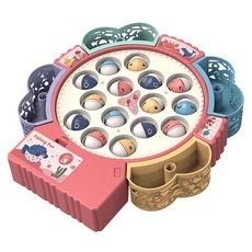 MIMI 嚴選 電動釣魚機 竿 8支 + 魚 25隻, 粉色, 1套