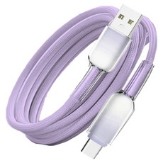 小麥購物 Type-C系列 65w USB-A-Type-C冰晶漸變快充數據線 L1366, 2m, 1個, 薰衣紫