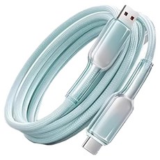 小麥購物 Type-C系列 冰晶漸變快充數據線 A-C 65w L1366, 1個, 2m, 薄荷綠