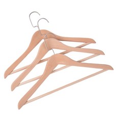 Craftsman In Storage 收納職人 櫸木加厚無痕防滑衣架 3個, 實木色