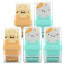 핑크풋 냥냥 롤러 지우개 2종 x 2p + 랜덤발송 세트, 1세트