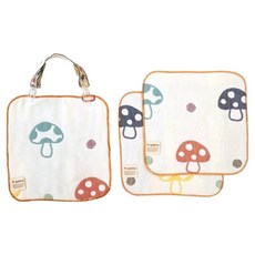 Hoppetta 六層紗蘑菇手帕夾組, 1套, 米白色